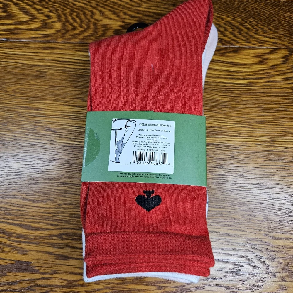 Kate Spade 3 Pack Crew Socks NWT